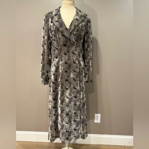 Vintage Giorgio Armani Taupe Satin Lined Dress Coat